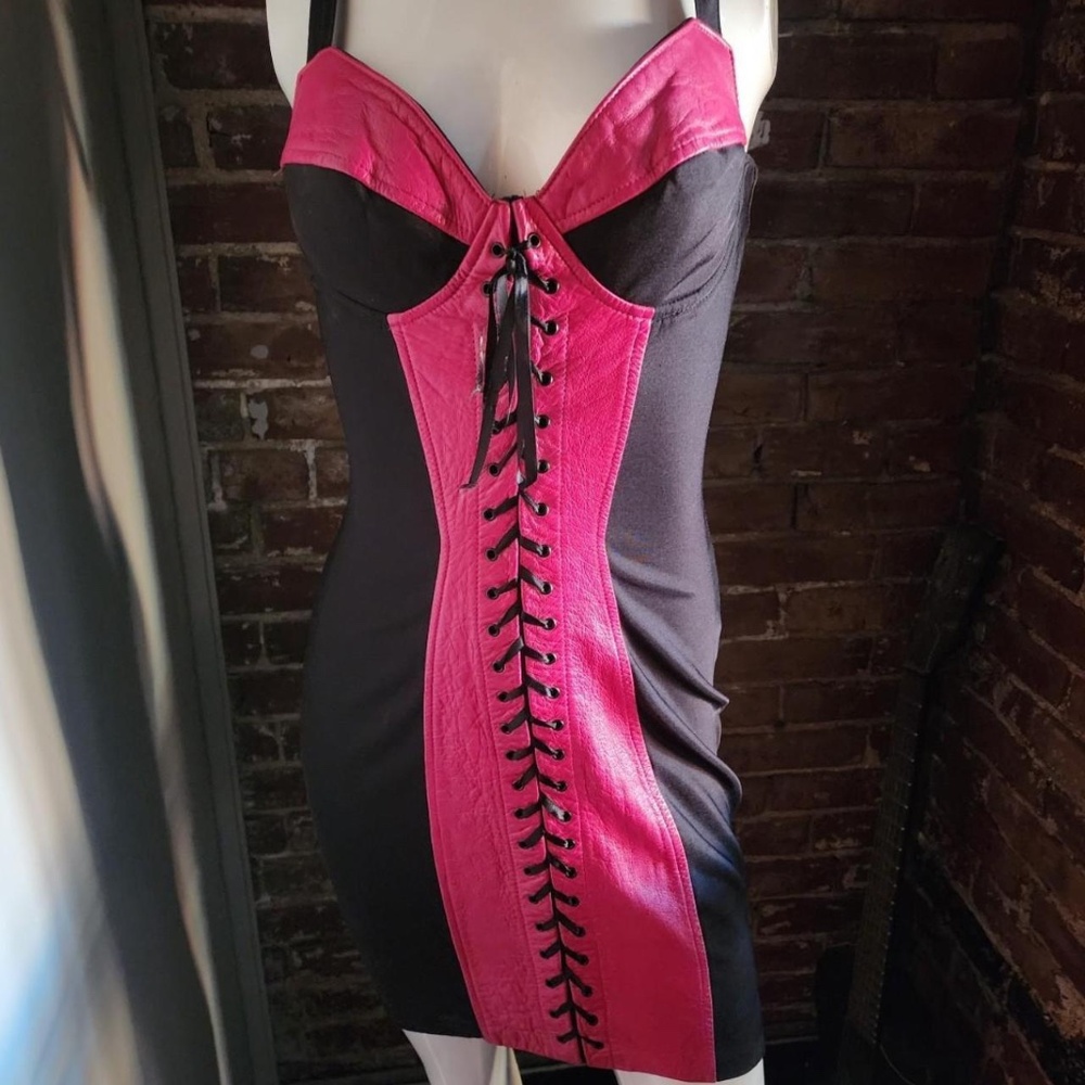 Vintage & Rare Neon Pink & Black Wild West by Marcello Dress